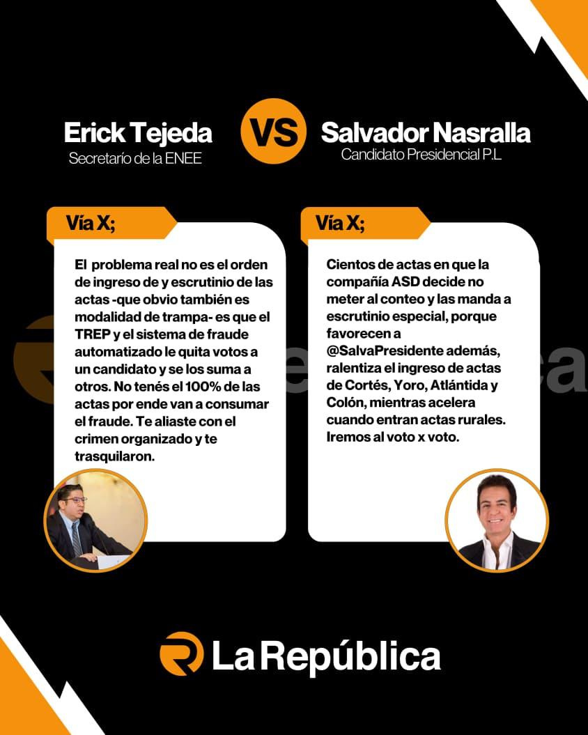 El titular de la Empresa Nacional de Energía Eléctrica (ENEE), Erick Tejada, a través de su cuenta de X, respondió a las denuncias hechas po - Cover Image